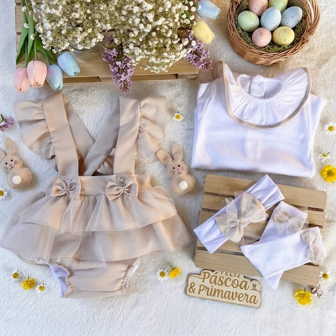 Conjunto Cecília com tule #Bege 2