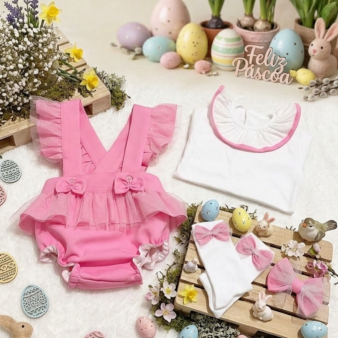 Conjunto Tânia com tule #RosaBarbie 2