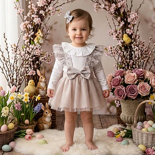 Conjunto Pilar #Padrão-4 com pormenores em #Bege