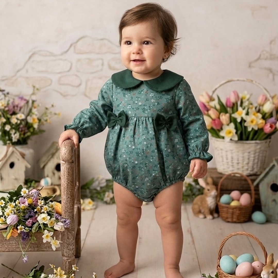 Conjunto Yasmine #Padrão-9 com pormenores em #VerdeGarrafa 1