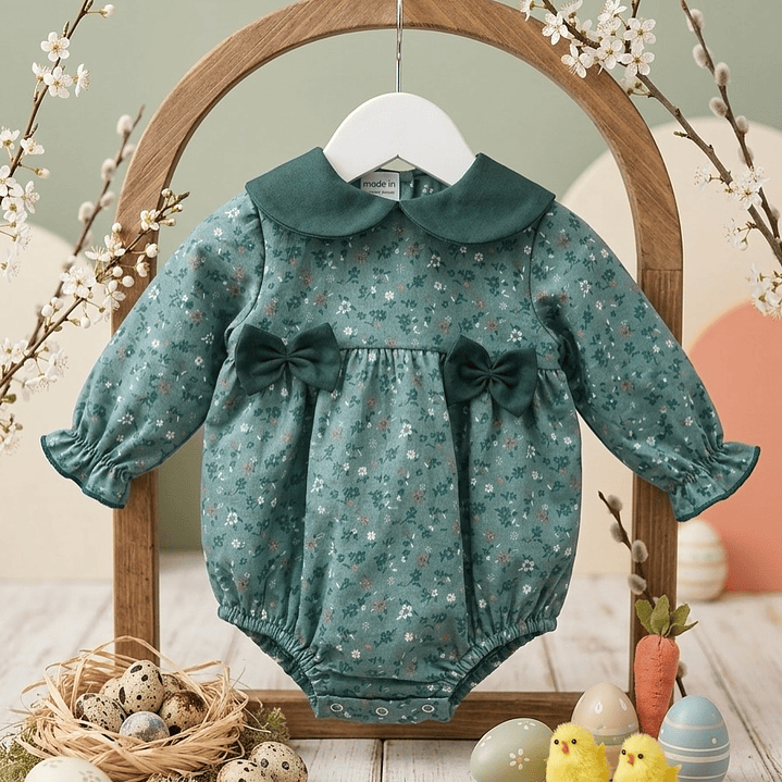 Conjunto Yasmine #Padrão-9 com pormenores em #VerdeGarrafa 2