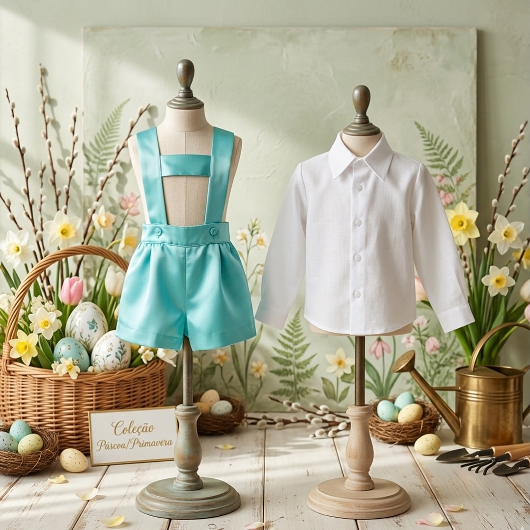 Conjunto Joãozinho com Trave em Cetim #Azul 2