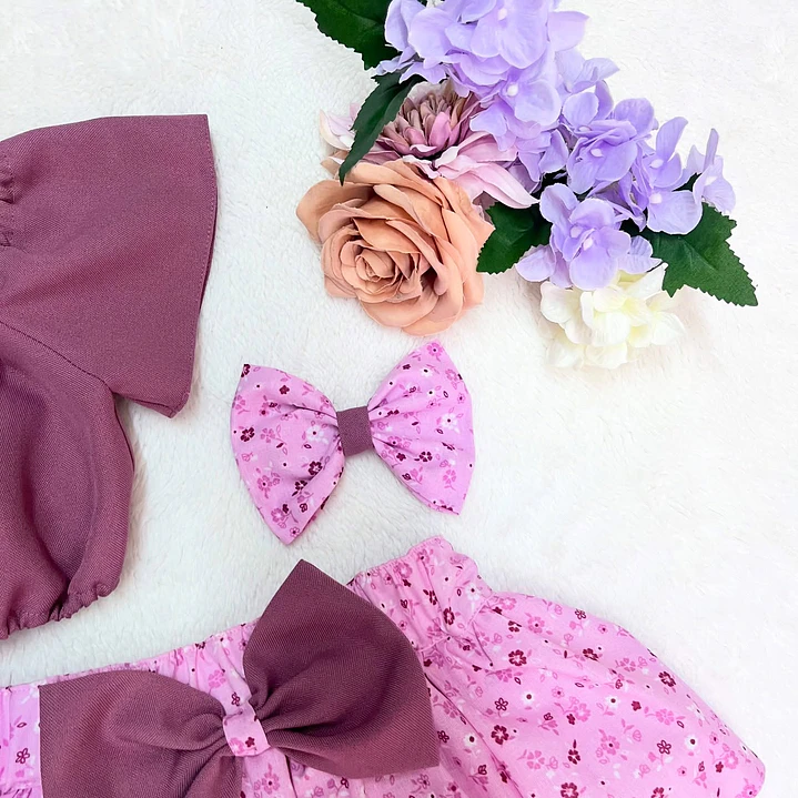Conjunto Vitória Rosa Velho + Padrão #8 3