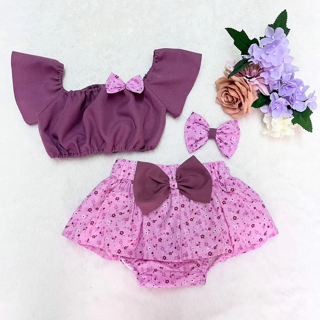 Conjunto Vitória Rosa Velho + Padrão #8 1