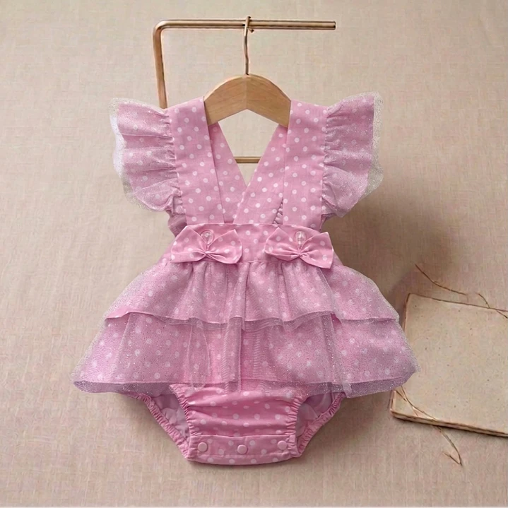 Conjunto Constança com tule #RosaBarbieBolasBrancas 1
