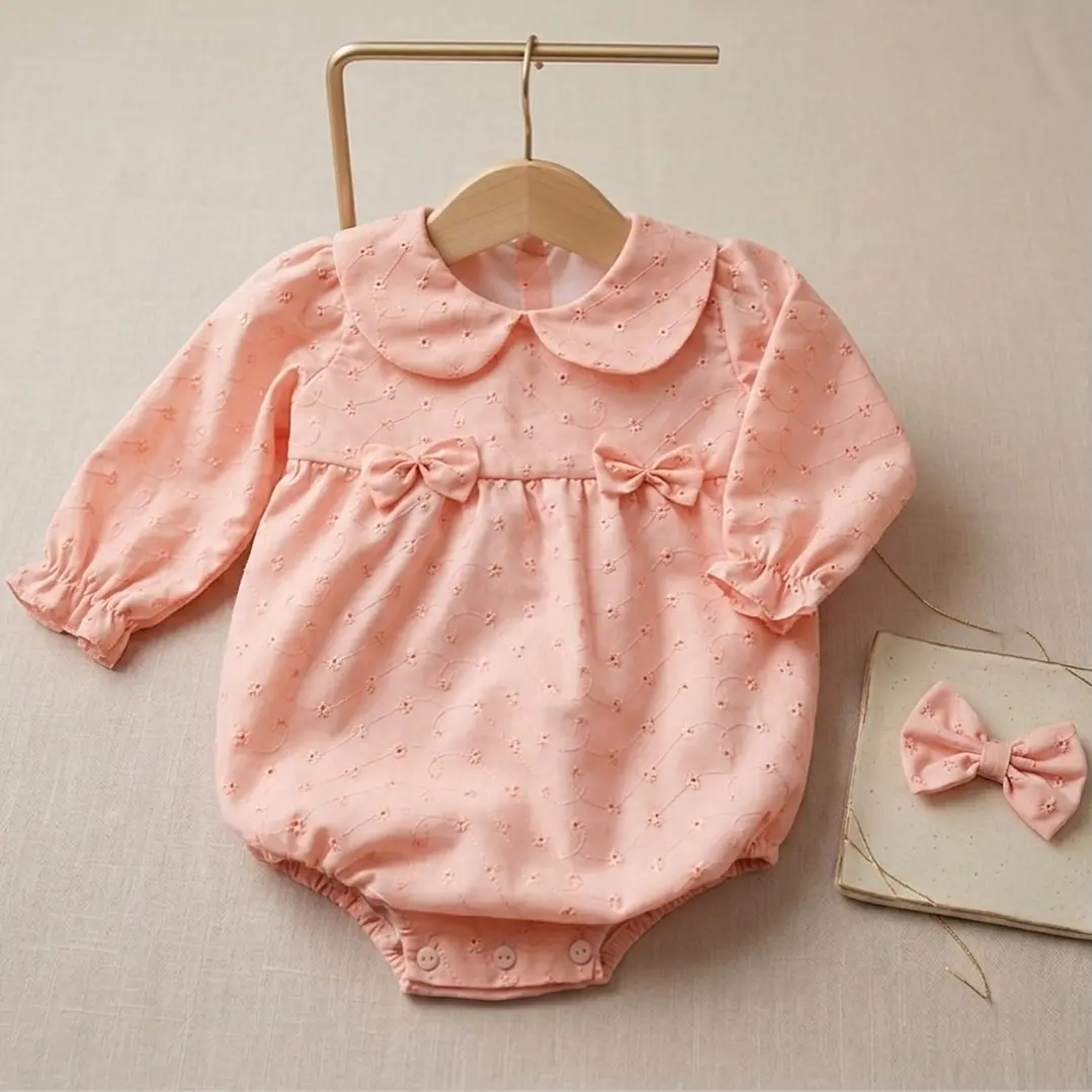 Conjunto Yasmine Bordado Inglês #Salmão 1