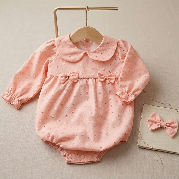Conjunto Yasmine Bordado Inglês #Salmão 1