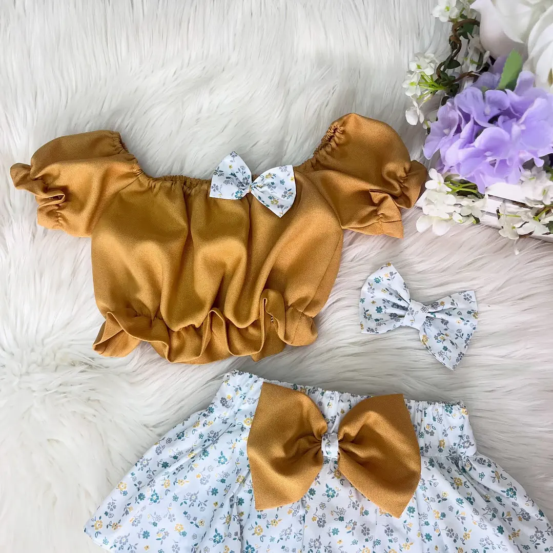 Conjunto Glória Amarelo Torrado + Padrão #11 2