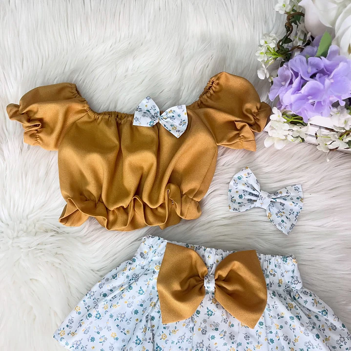 Conjunto Glória Amarelo Torrado + Padrão #11 2