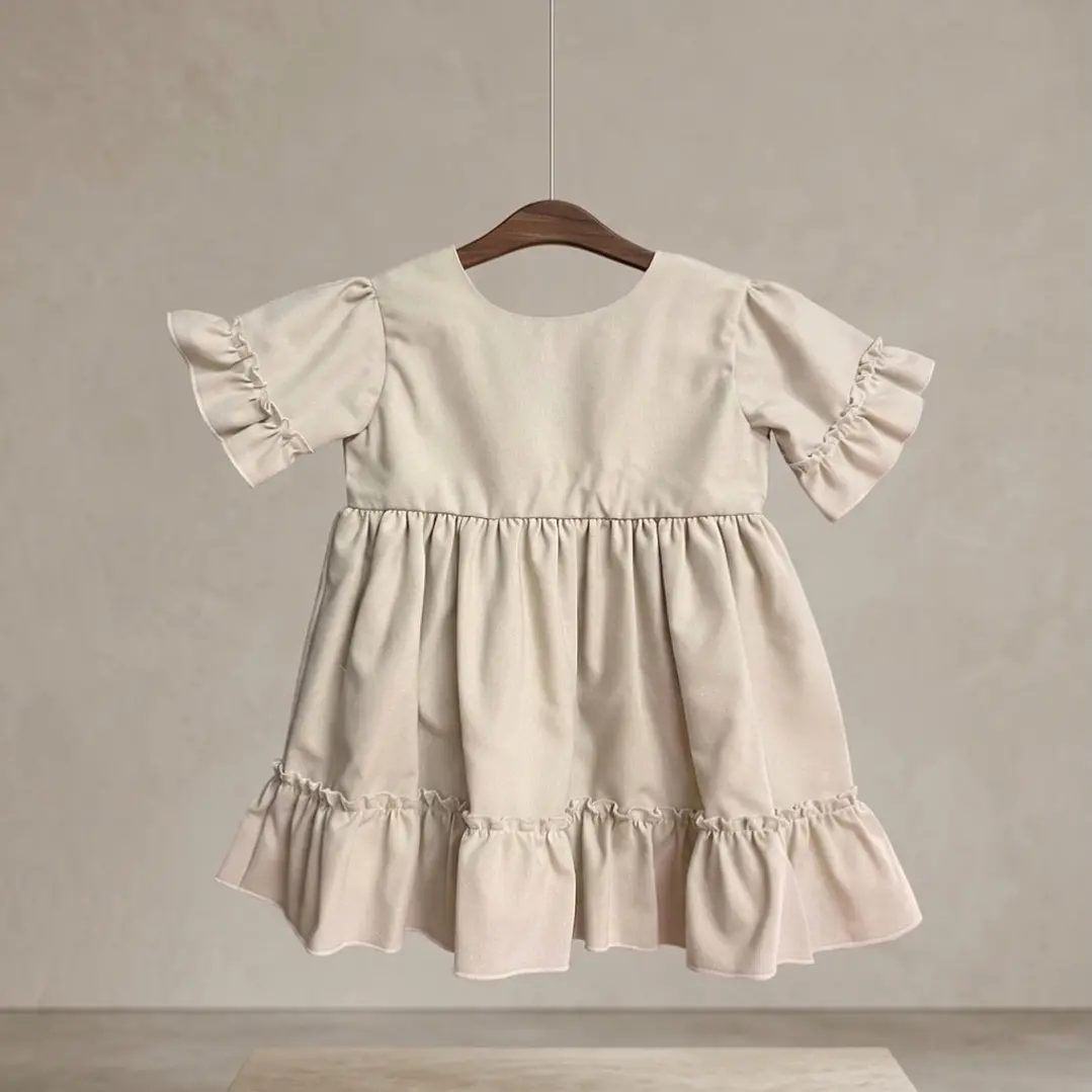 Vestido Ana Beatriz com laço #bege | Coleção Premium 1