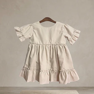 Vestido Ana Beatriz com laço #bege | Coleção Premium