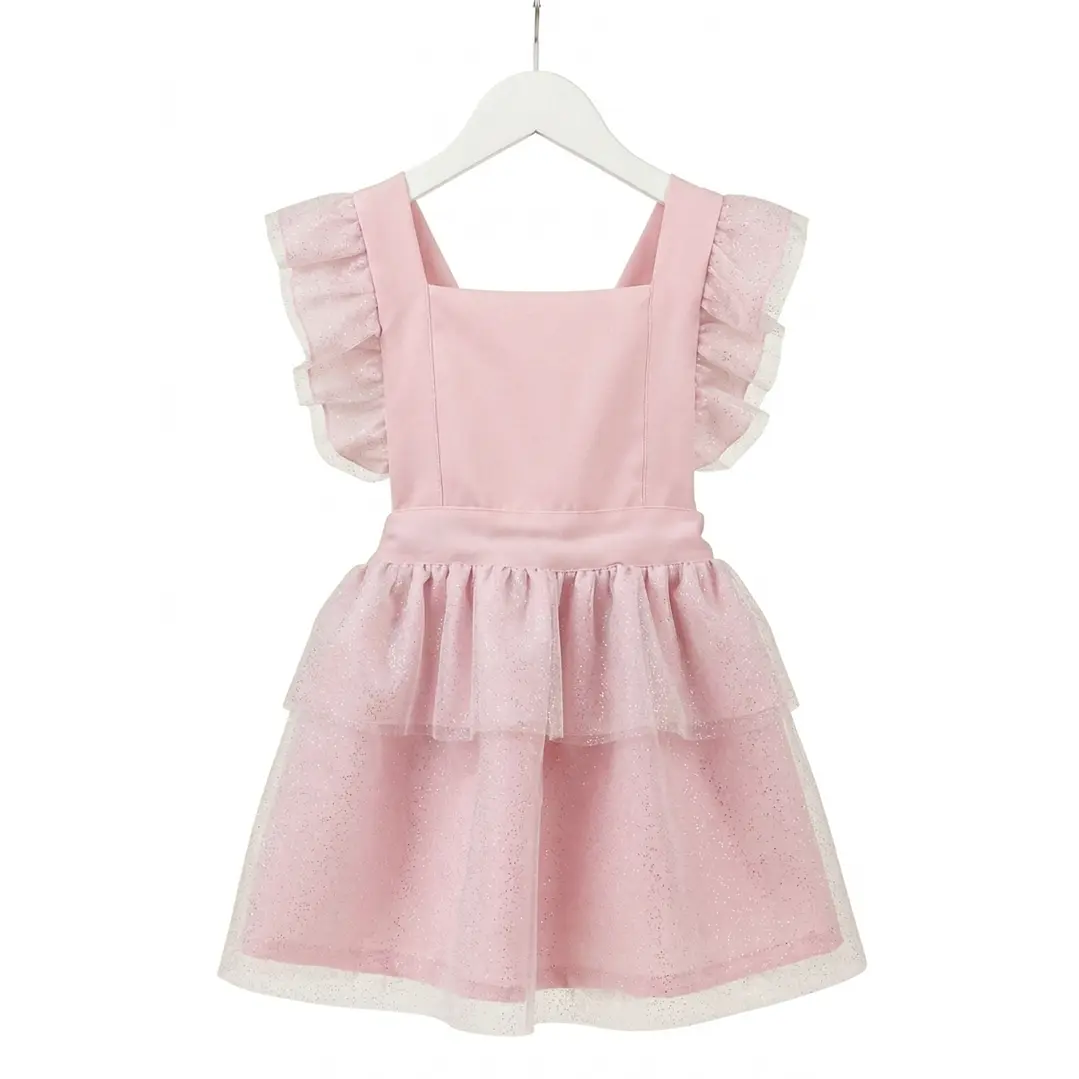 Conjunto Constança c/tule #RosaBarbie com laço Rabo de Peixe #Branco 2