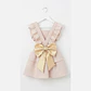 Vestido/Fofo Constança sem tule #Bege com laço em CETIM Rabo de Peixe #Dourado - Thumbnail 1