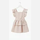Vestido/Fofo Constança sem tule #Bege com laço em CETIM Rabo de Peixe #Dourado - Thumbnail 2
