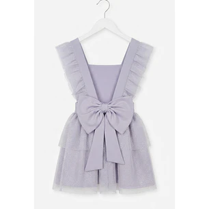 Vestido/Fofo Constança c/tule #Lilás com laço Rabo de Peixe #Lilás 