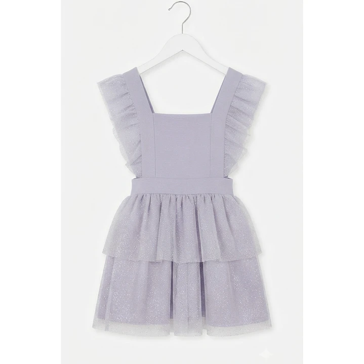 Vestido/Fofo Constança c/tule #Lilás com laço Rabo de Peixe #Lilás  2