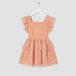 Vestido/Fofo Constança c/tule #Salmão com laço Rabo de Peixe #Branco - Thumbnail 2