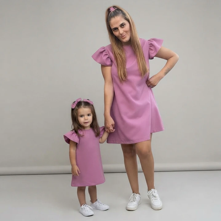 Lili Manga curta #RosaVelho | Match Adulto + Menina 1