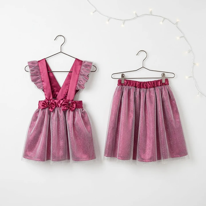 Saia Mulher + Vestido Menina em Cetim #Bordô | Match 1