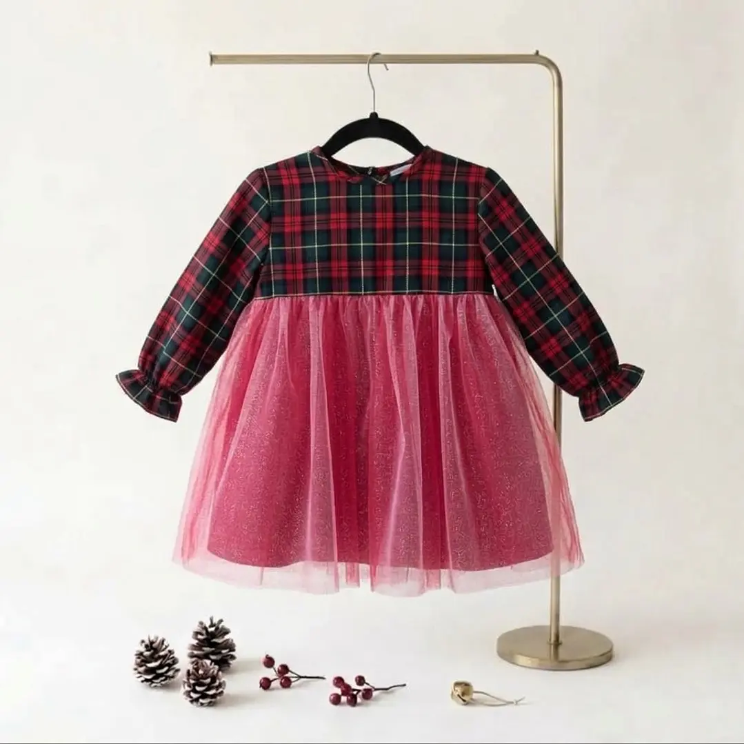 Vestido Bea #XadrezVerde com Laço Rabo de Peixe #Vermelho 2