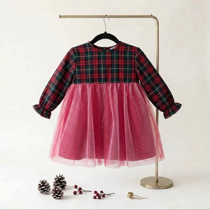 Vestido Bea #XadrezVerde com Laço Rabo de Peixe #Vermelho 2