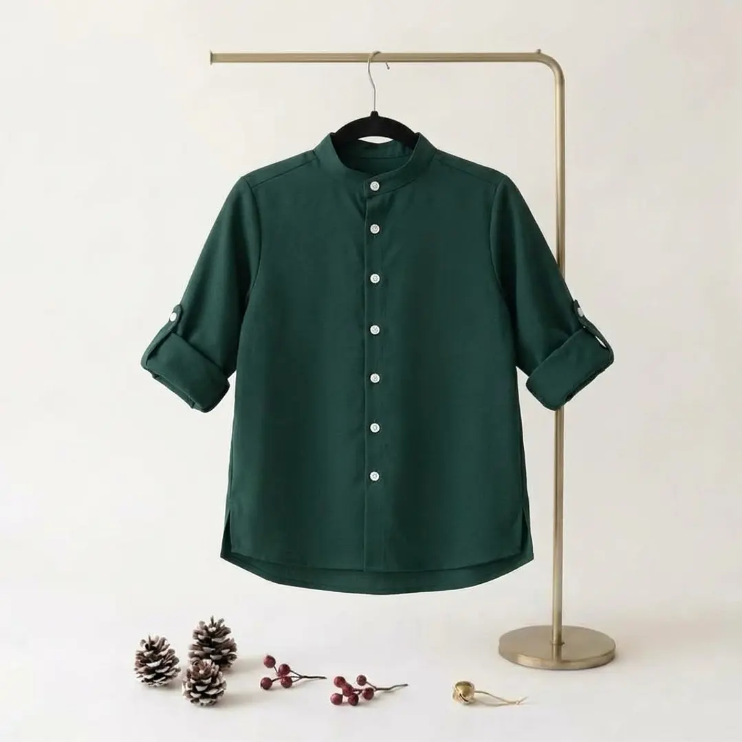 Match Família #VerdeGarrafa | Vestido c/ Laço Rabo de Peixe Menina + Vestido c/ Laço Rabo de Peixe Mulher + Camisa Homem 5