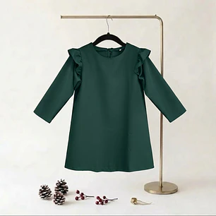 Vestido Lili c/ Laço Rabo de Peixe #VerdeGarrafa | Adulto