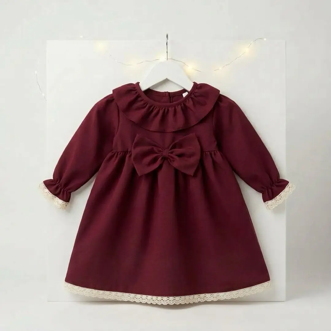 Vestido Antonela #Bordô com renda #Bege 2