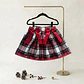 Conjunto Joana Padrão #XadrezBranco com laços e beirinha em #Vermelho - Thumbnail 1