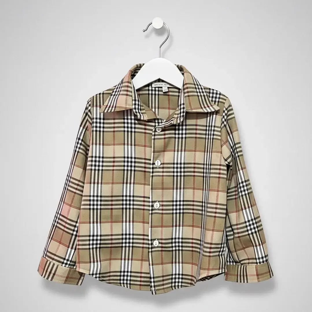 Camisa Homem Manga comprida #XadrezBege | Adulto 1
