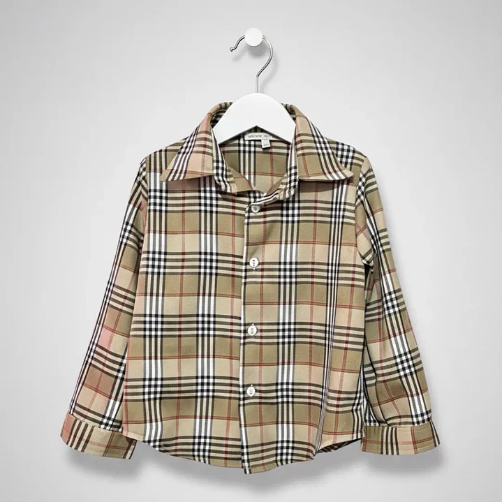 Camisa Homem Manga comprida #XadrezBege | Adulto 1