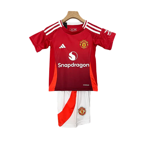 Conjunto adidas Manchester United FC Primeiro Equipamento 2024-2025 Criança