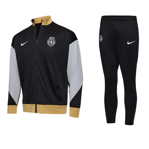 Conjunto Fato de Treino Sporting 2024/2025 - Preto/Dourado