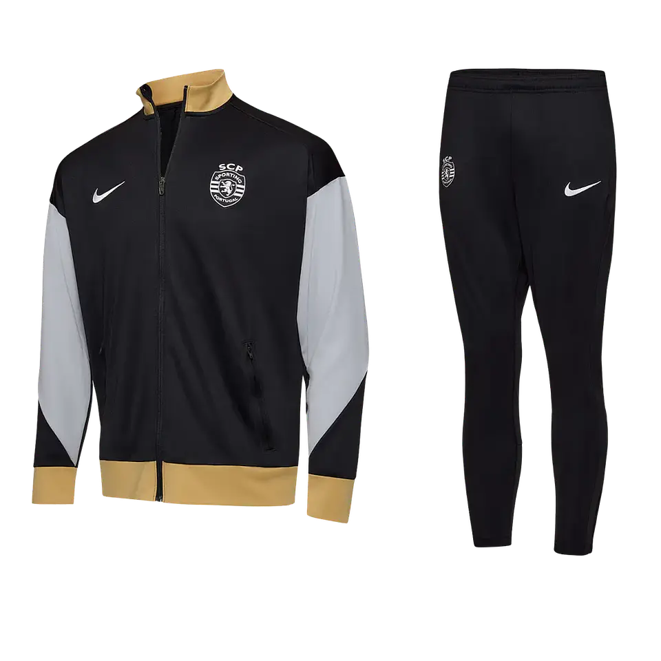 Conjunto Fato de Treino Sporting 2024/2025 - Preto/Dourado 1