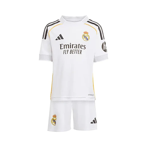 Conjunto Real Madrid Primeiro Equipamento 2025-2026 Criança