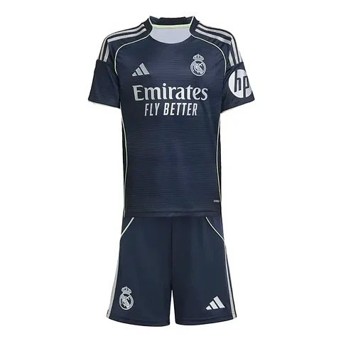 Conjunto Real Madrid Alternativo Equipamento 2025-2026 Criança