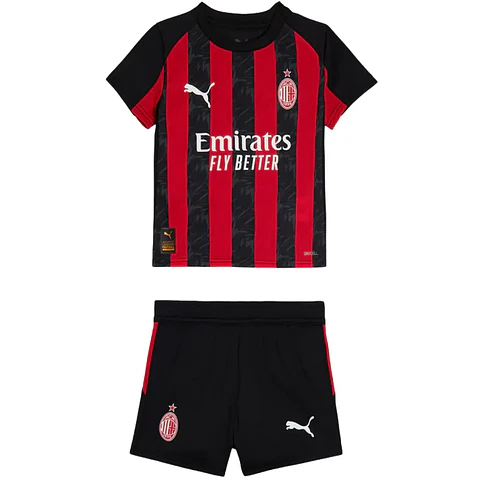 Conjunto AC Milan Equipamento Principal 25/26 - Criança