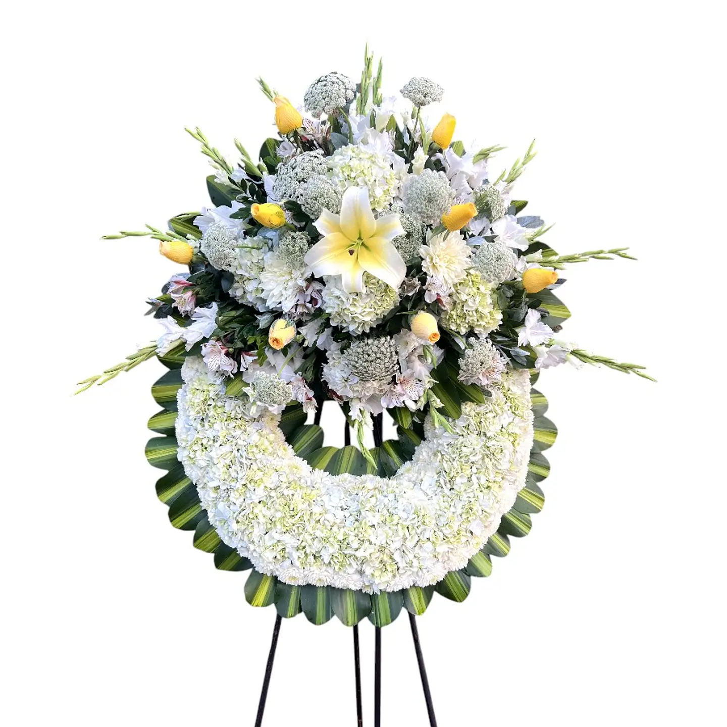 Corona Floral Funeraria - Rosas Amarillas 1