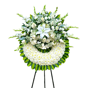 Corona Floral Funeraria - Rosas y Gladiolos