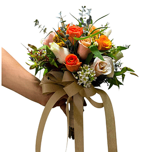 Bouquet 15 Rosas y Silver