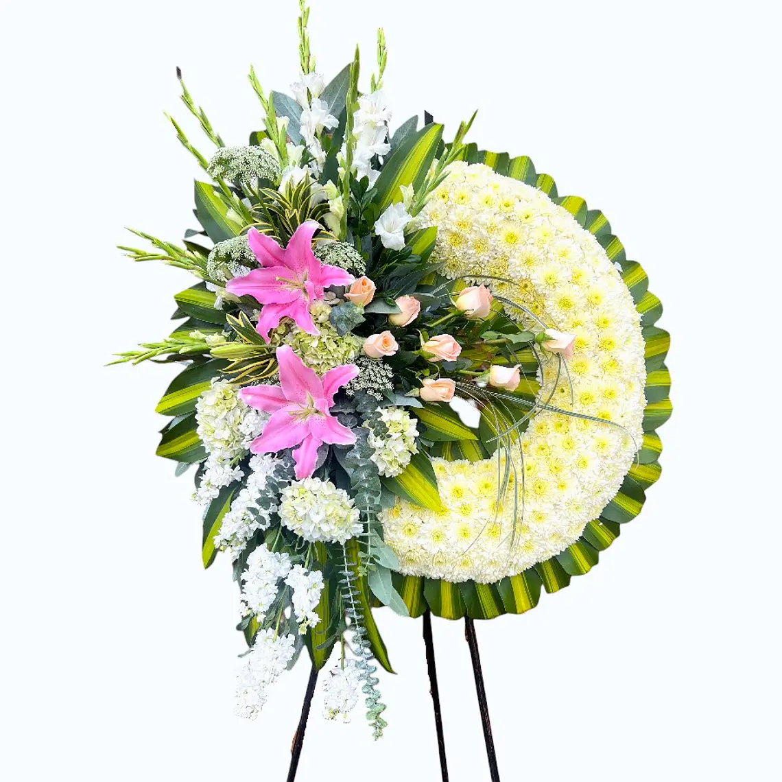 CORONA FLORAL FUNERARIA - ROSAS ROSADAS 1