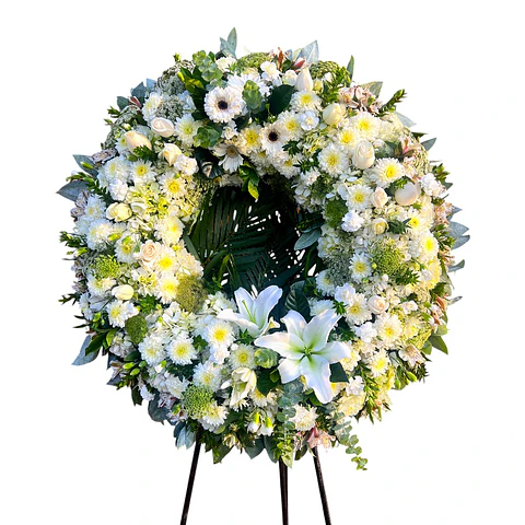 Corona Redonda Funeraria - 12 Rosas