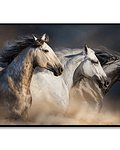 Painel em Canvas Horses