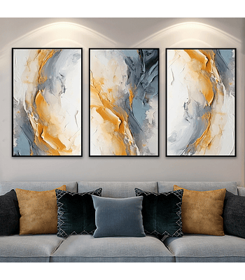 Trio de Painéis em Canvas Amara