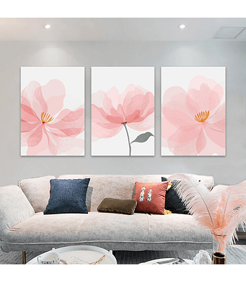 Trio de Painéis em Canvas Mel 