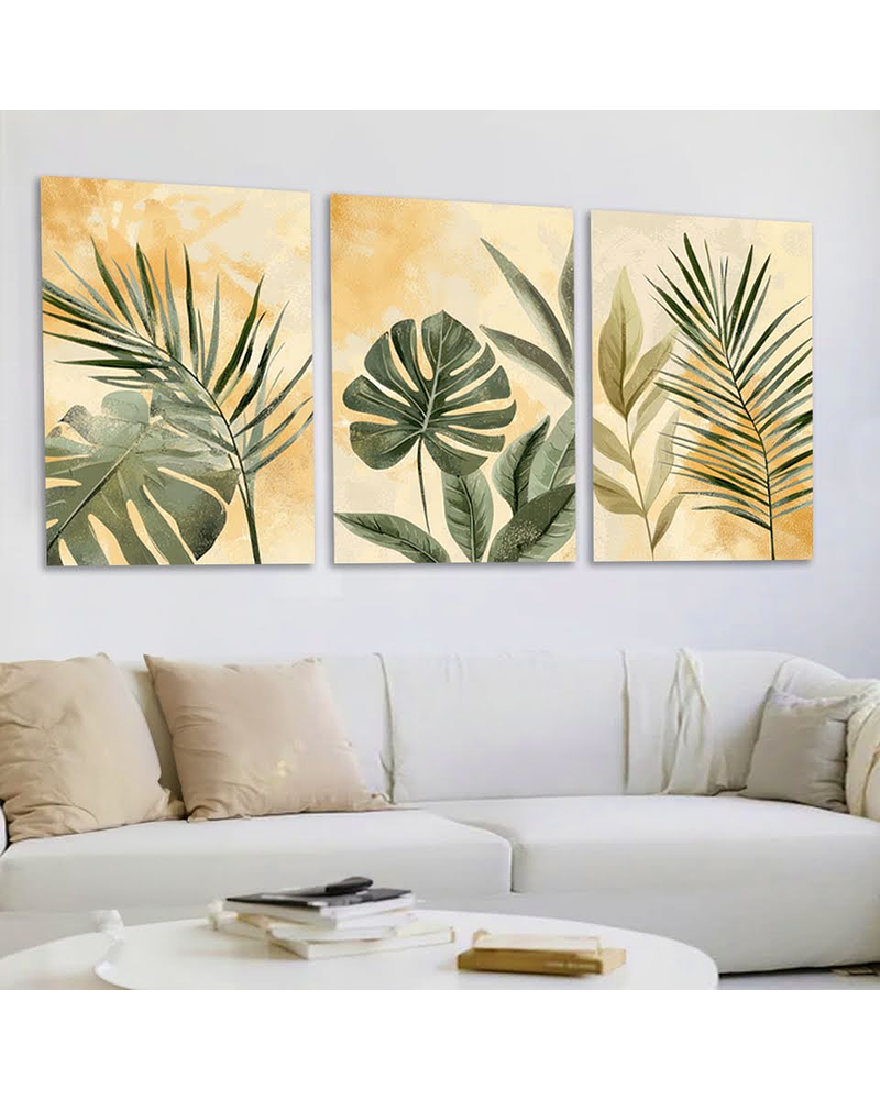 Trio de Painéis em Canvas Abigail