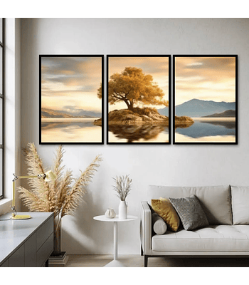 Trio de Quadros Leona 