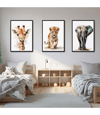 Trio de Quadros Sáfari