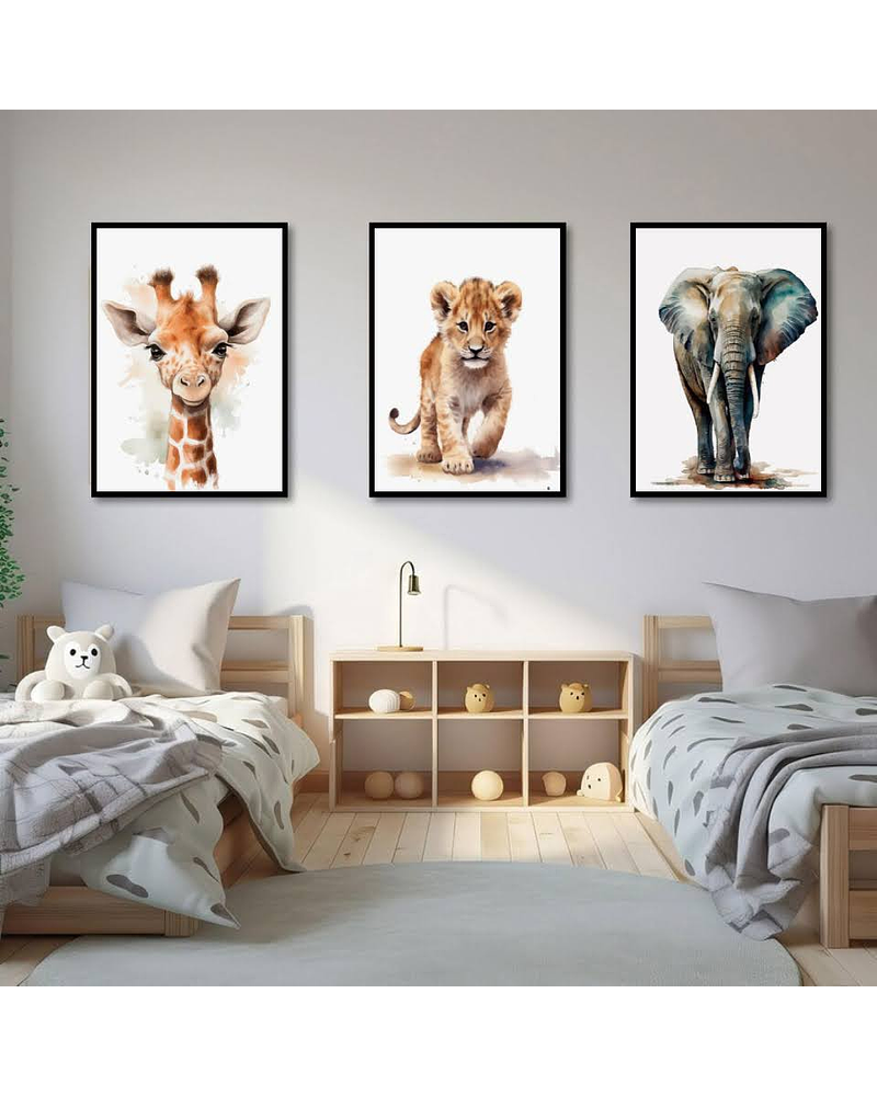 Trio de Quadros Sáfari