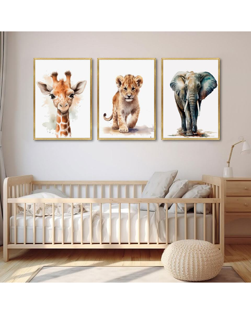 Trio de Quadros Sáfari